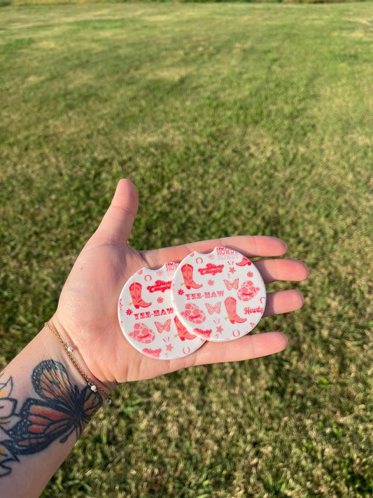 Disco Cowgirl Ceramic Car Coasters